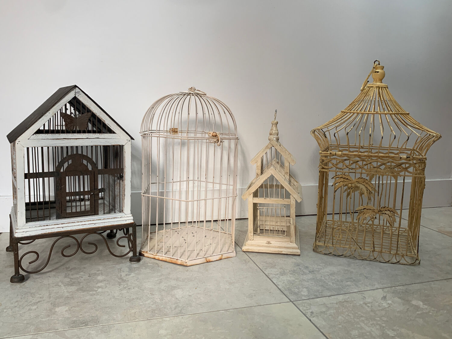 Iron and wood bird cage