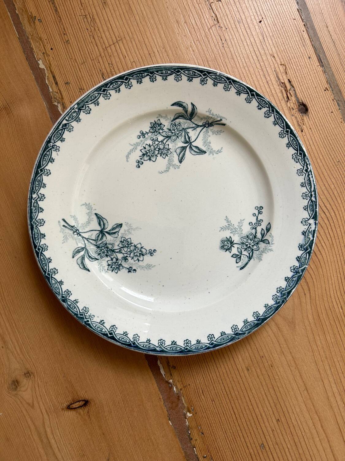 Series of 3 old flat plates “Terre de Fer”
