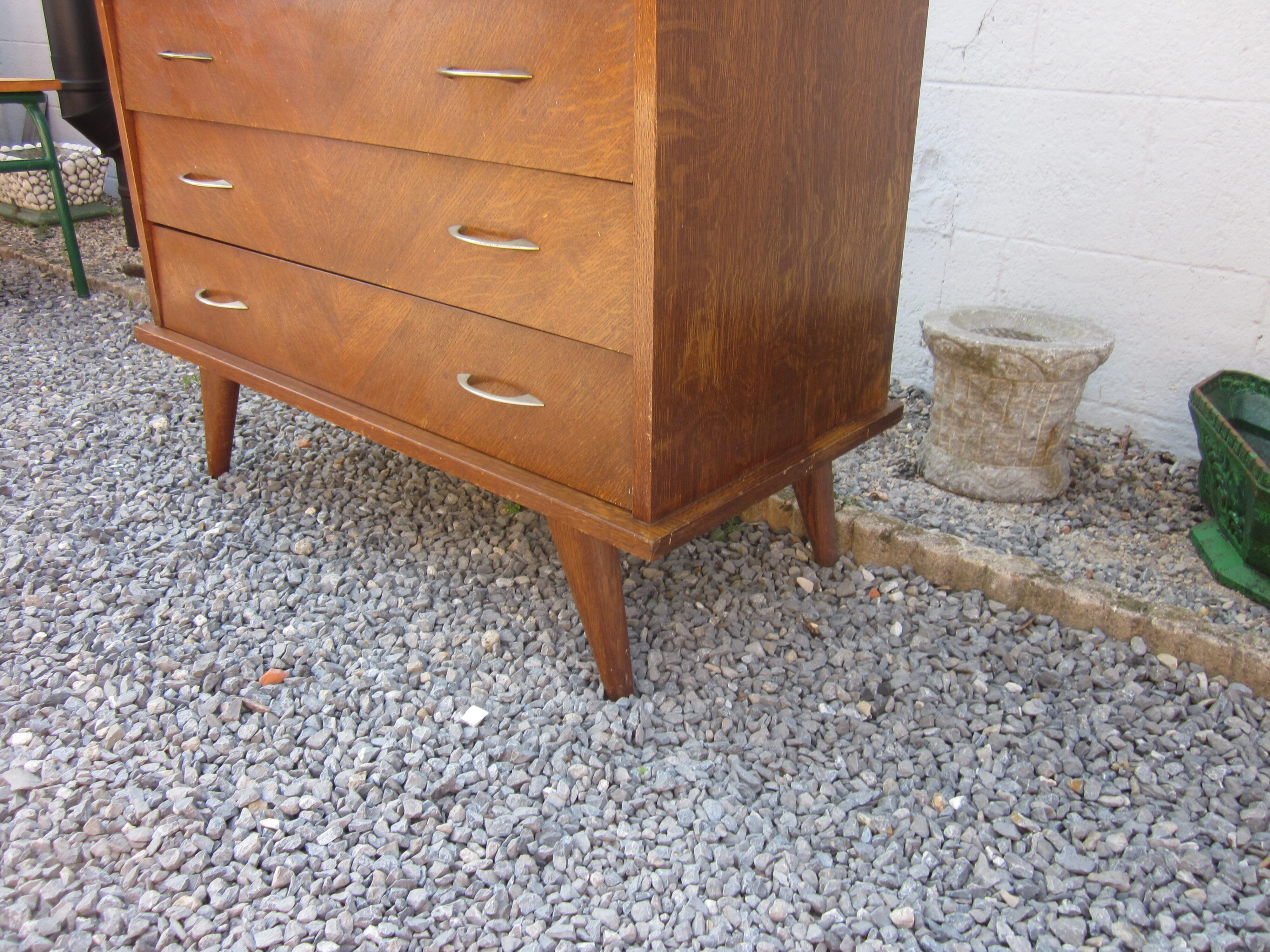 Vintage chest of drawers with compass feet