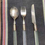 Set of plexiglass and stainless steel cutlery "Italy" from the 80s