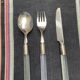 Lot de couverts en plexiglas et inox "Italy" années 80
