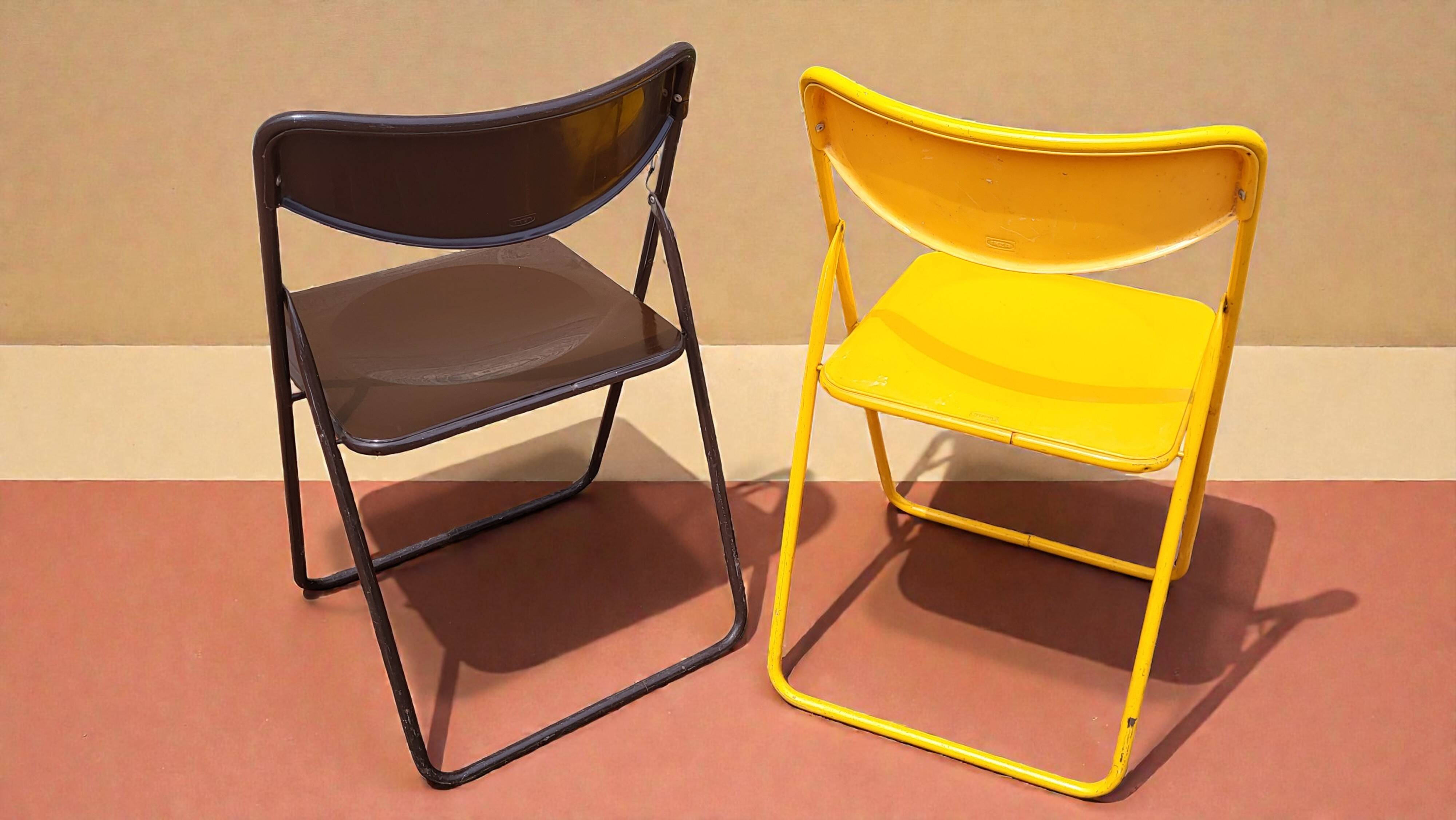 Pair of IKEA folding chairs from the 1980s
