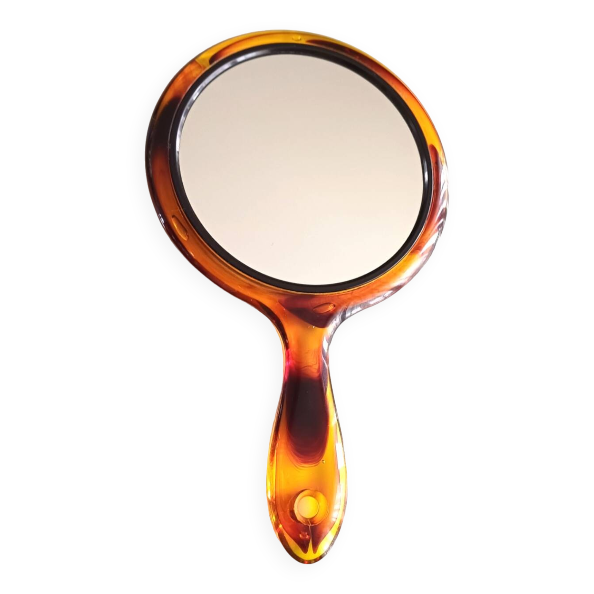 Miroir à main double face plastique écaille de tortue