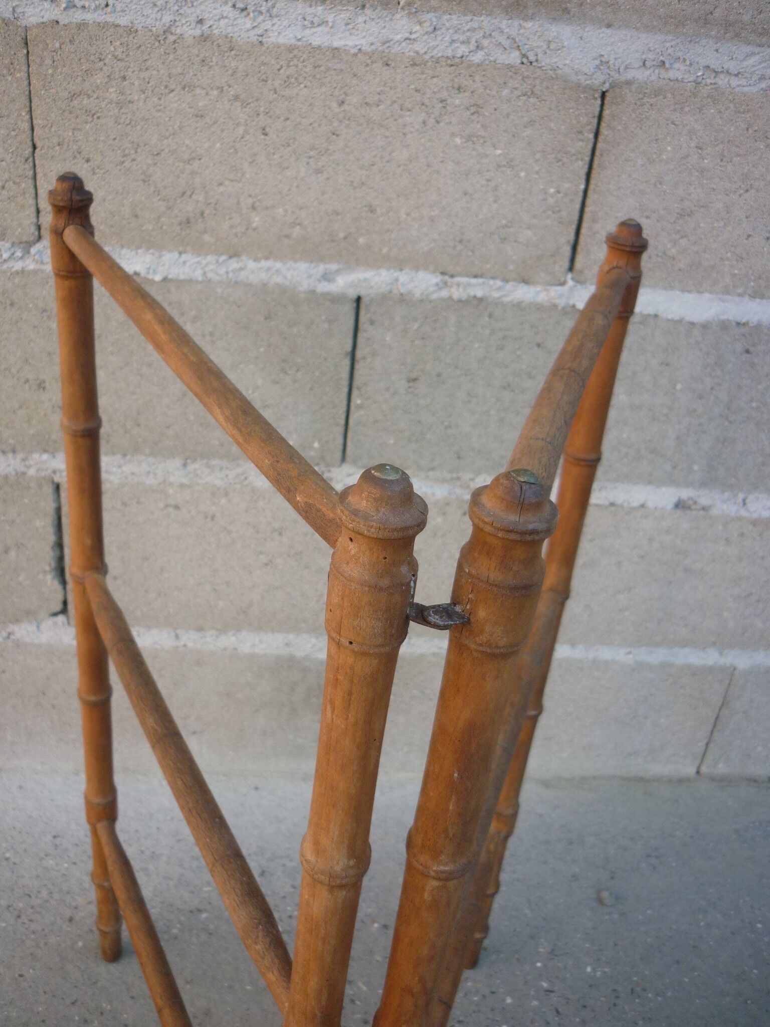 Old wooden towel rack
