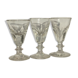 Set de 3 verres apéritif bistrot ancien épais
