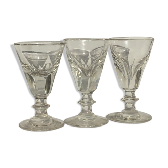 Set de 3 verres apéritif bistrot ancien épais