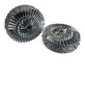 Paire de plafonniers appliques ronds verre moulé vintage