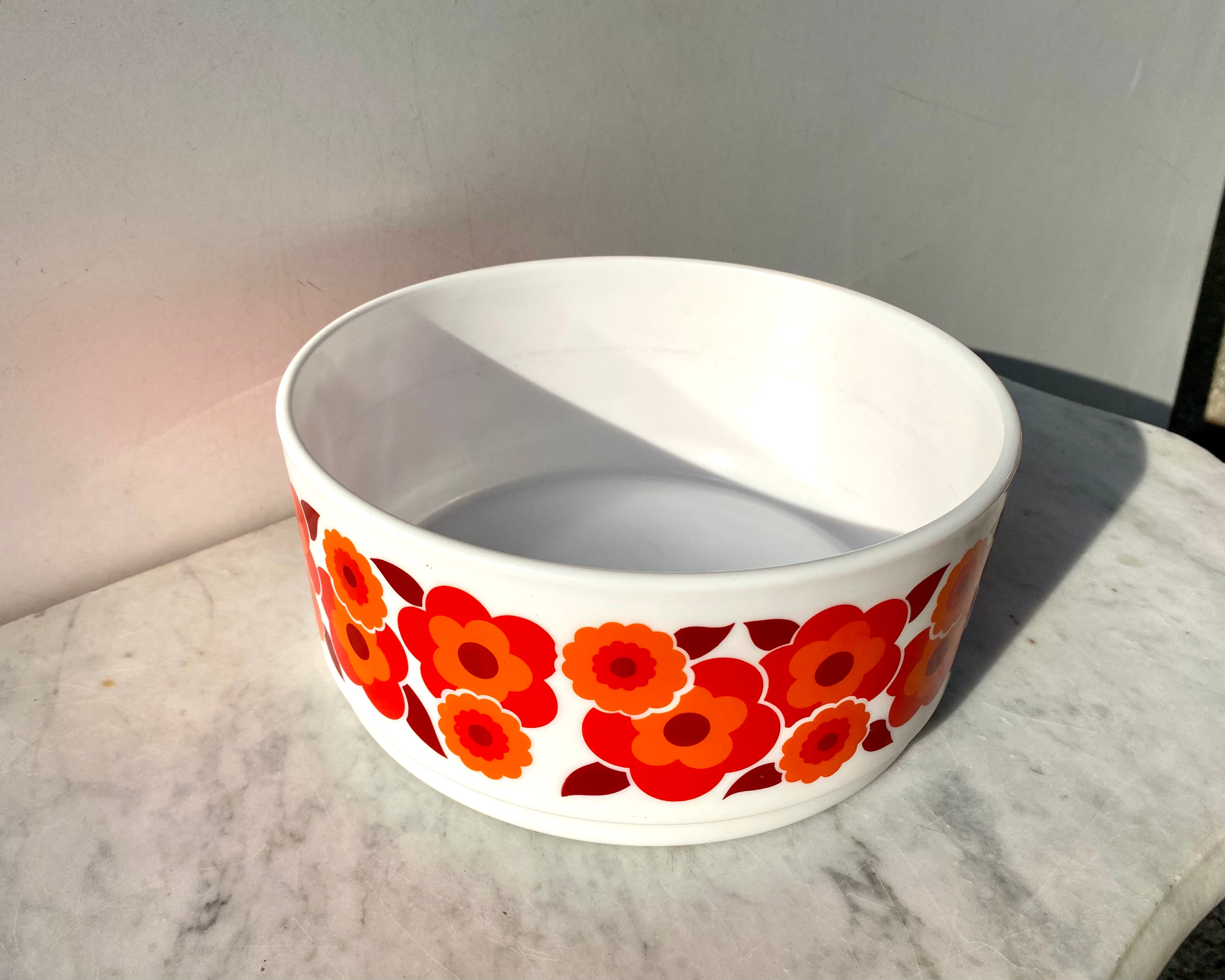 Rainbow bowl lotus orange and red vintage 70s tbe