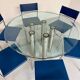 Table repas ronde verre et métal design italien des années 80 vintage