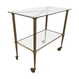Smoked glass and gilding table