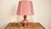 Neo-Victorian table lamp with pink opaline glass and brass – Vintage 1970s