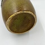 Khaki and red ceramic vase