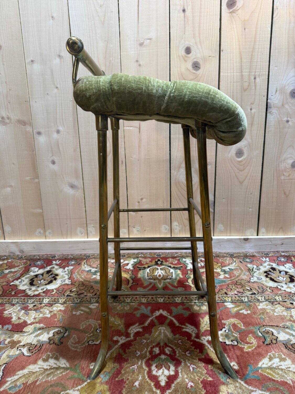 1960s Designer Musician's Stool in Brass