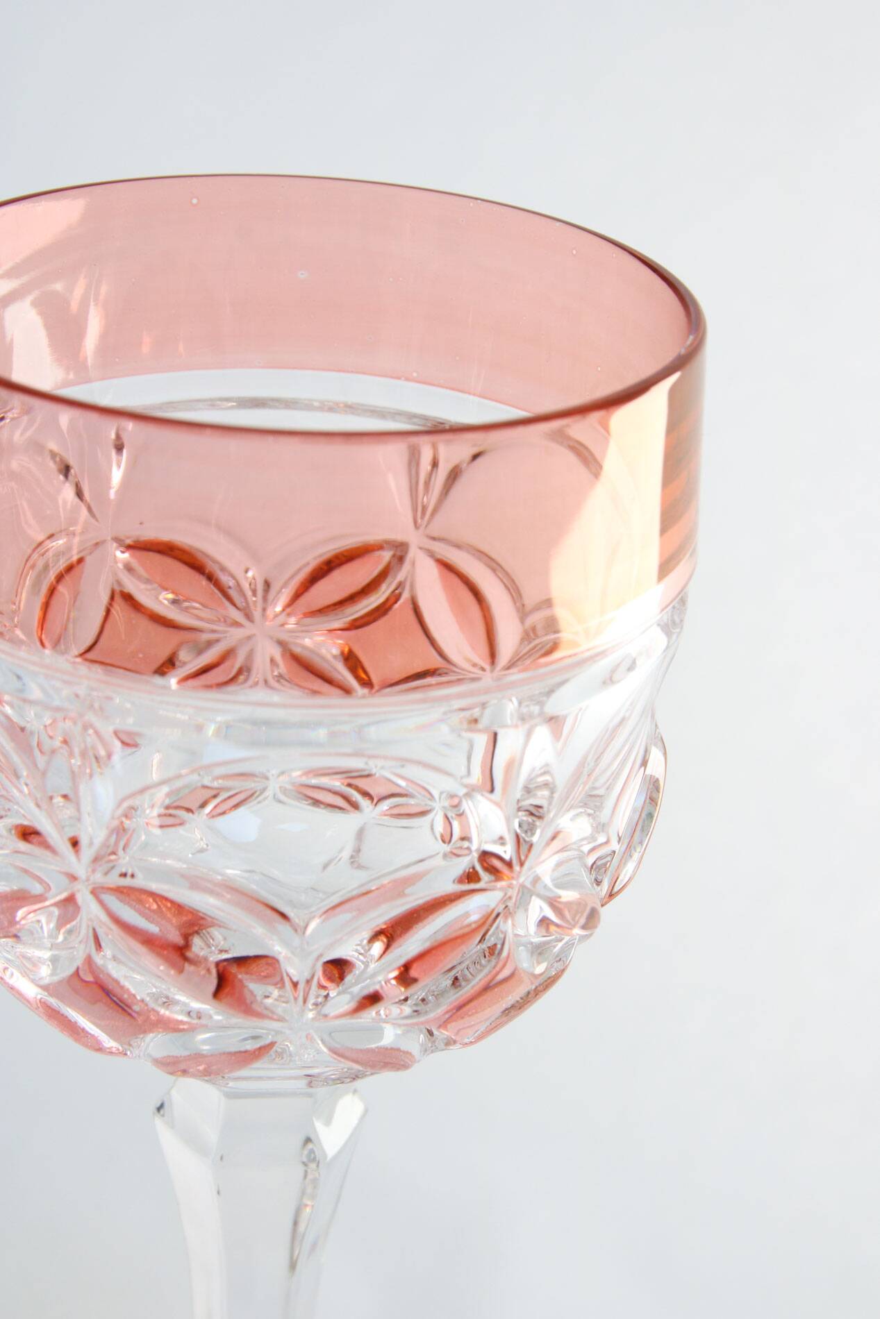 Mid-Century Hand Blown Crystal Wine Glasses from Hofbauer, Set of 6