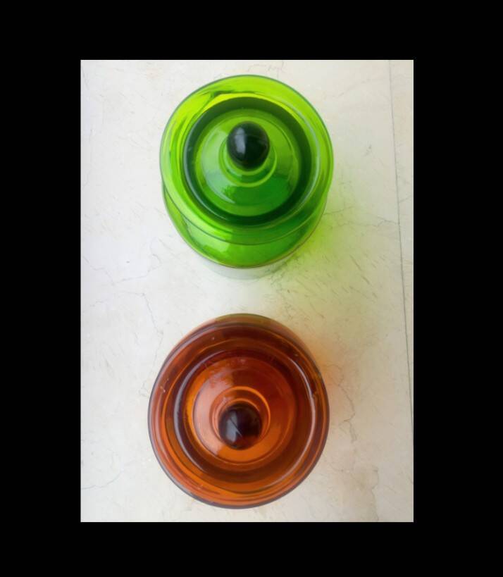 Pair Takahashi apothecary jars