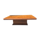 Coffee table in elm burl with 2 mirrored drawers from the 1970s.