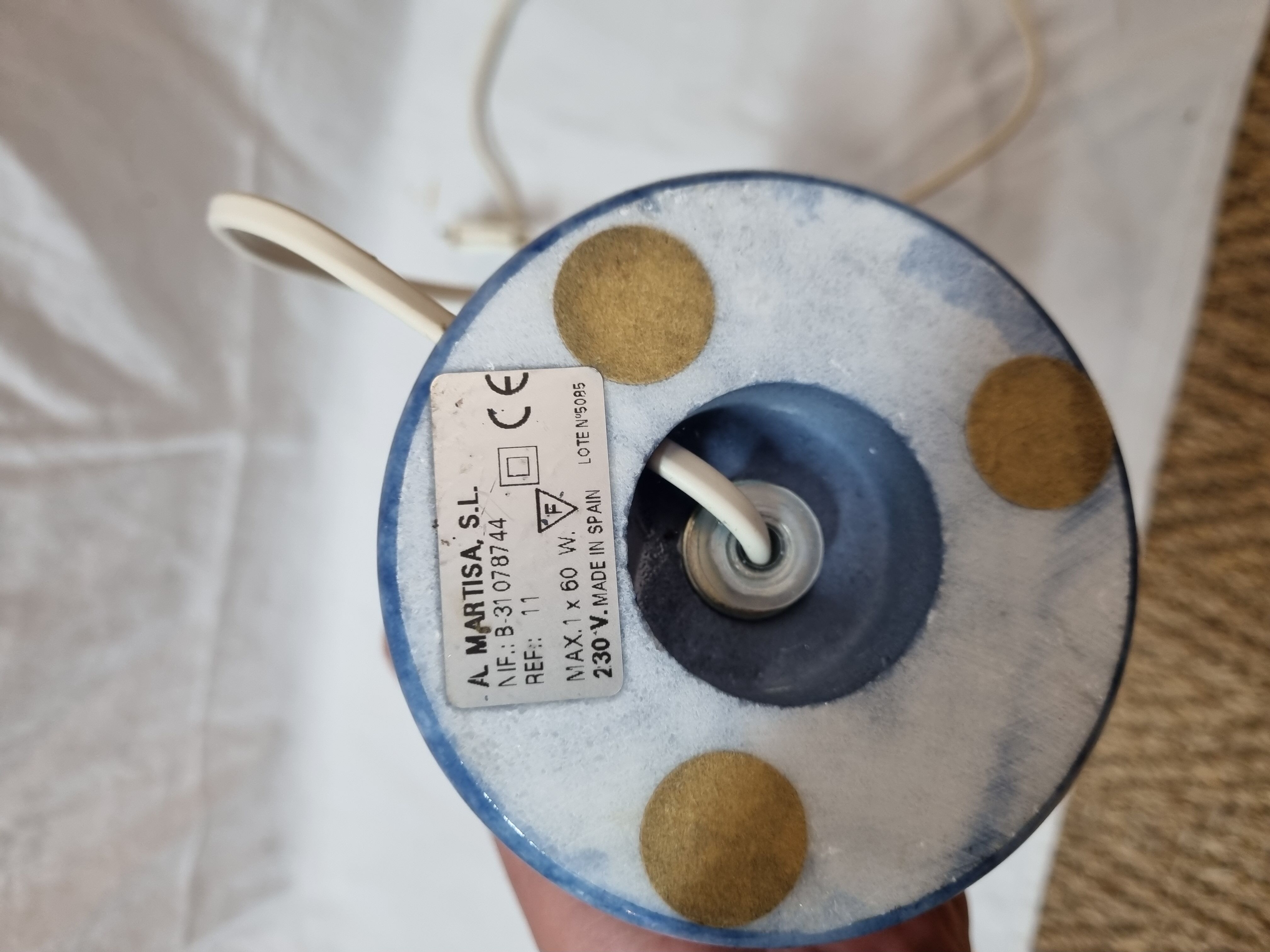 Blue marble lamp stand, 1970