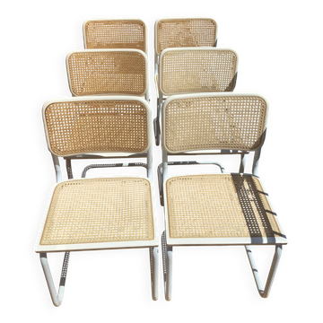Set of 6 B32 chairs Marcel Breuer Italy design 1970