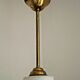 French vintage retro white & clear glass shade & gold metal ceiling light 3599