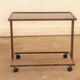 Czechoslovak vintage serving trolley on wheels, mid-century bar cart, 1970s