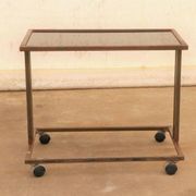 Czechoslovak vintage serving trolley on wheels, mid-century bar cart, 1970s