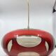 Massive Belgium red plexiglass UFO Space Age pendant light, 1970