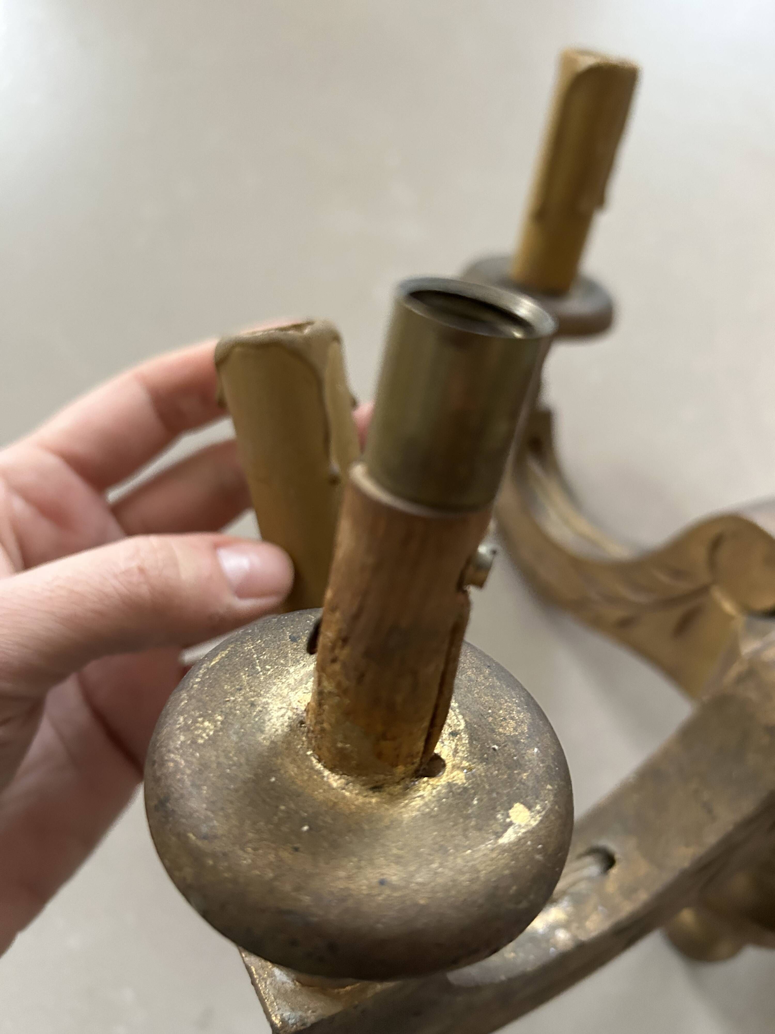 Antique gilded wooden chandelier