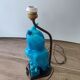 Turquoise cracked earthenware owl lamp