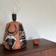 Graphic glazed ceramic table lamp by Elsie Borelius, Sweden, 1960s