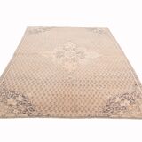 6x8 Vintage Cream & Black Oriental Persian Rug, 176x259Cm