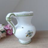 Pitcher Jug Carafe Earthenware Moustiers Signed Lallier Vintage