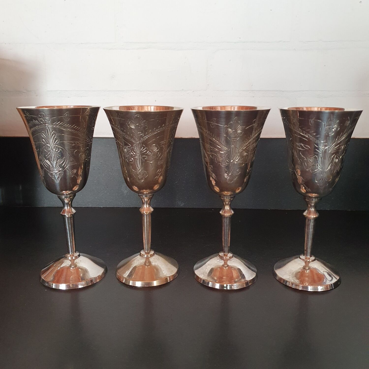 Silver metal glasses