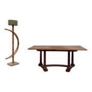 Table de repas ou bureau Art Déco en chêne et hêtre – Années 1930