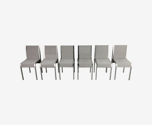 Chaises de salle à manger belges vintage en métal, années 1990