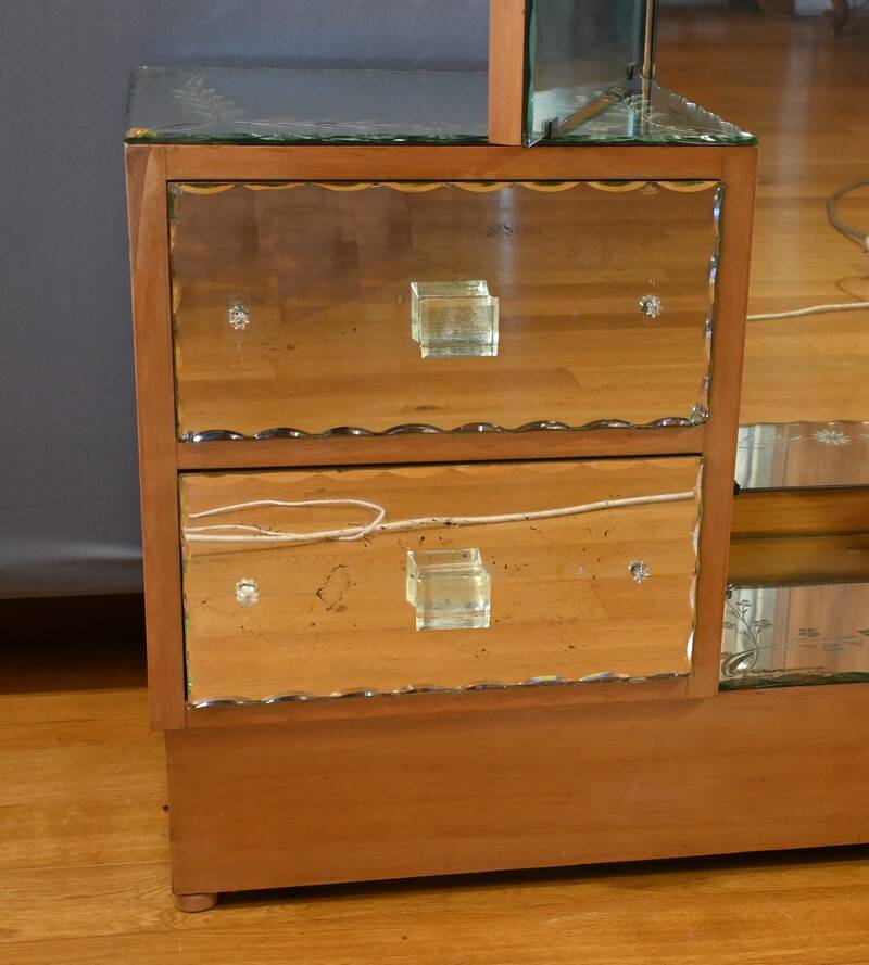 Fruitwood glass dressing table – 1950