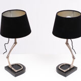 Pair of Eichholtz table lamps with stirrups from 1980s