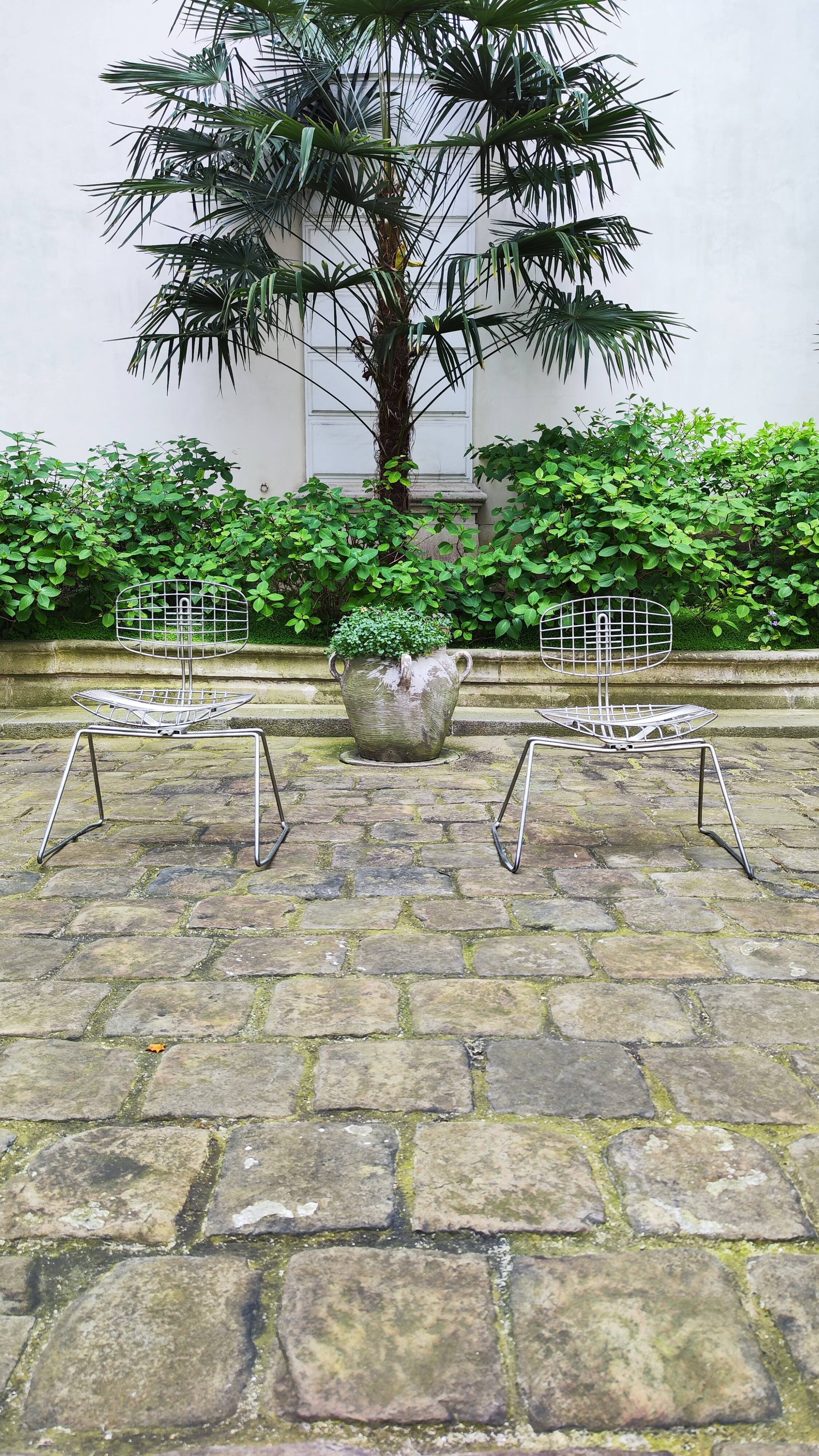 Beaubourg chairs in steel and fabrics by Michel Cadestin and Georges Laurent - 1976