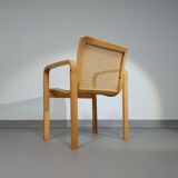 Beech wood and webbing side chair by Olivo Pietro, Italy, 1970s