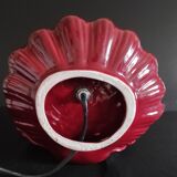 Burgundy ceramic shell lamp