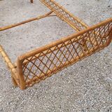 Vintage rattan daybed in basket shape - 1950s