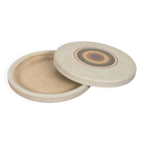 Vintage stoneware bowl with lid by Tove Rappold for Knabstrup, Denmark, 1970s.