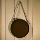 Black leather mirror by Jacques Adnet 1950s