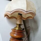Ancient wooden and brass lamp