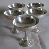 Set of 5 cups silver ice
