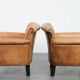 2 fauteuils vintage en cuir de mouton