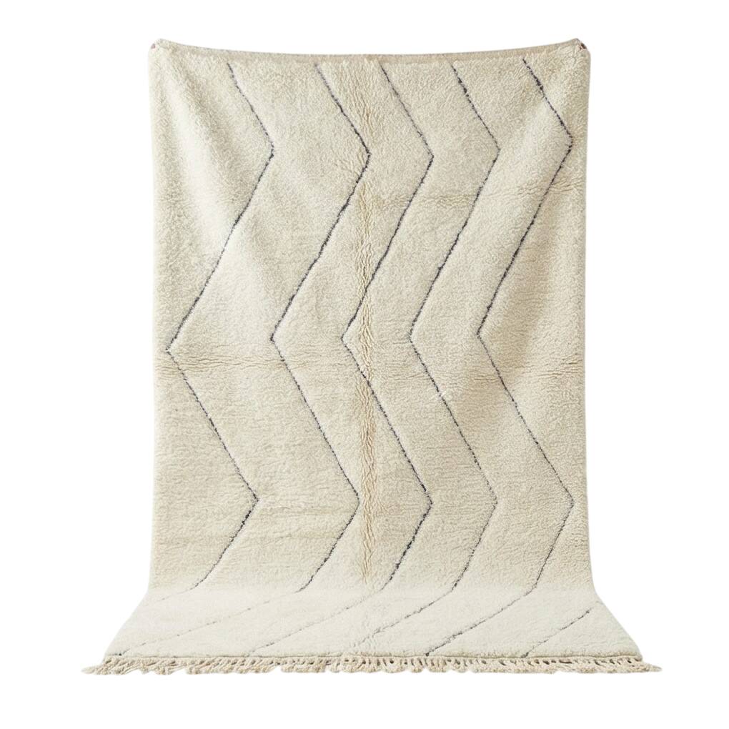 Grand tapis berbère zigzag en laine