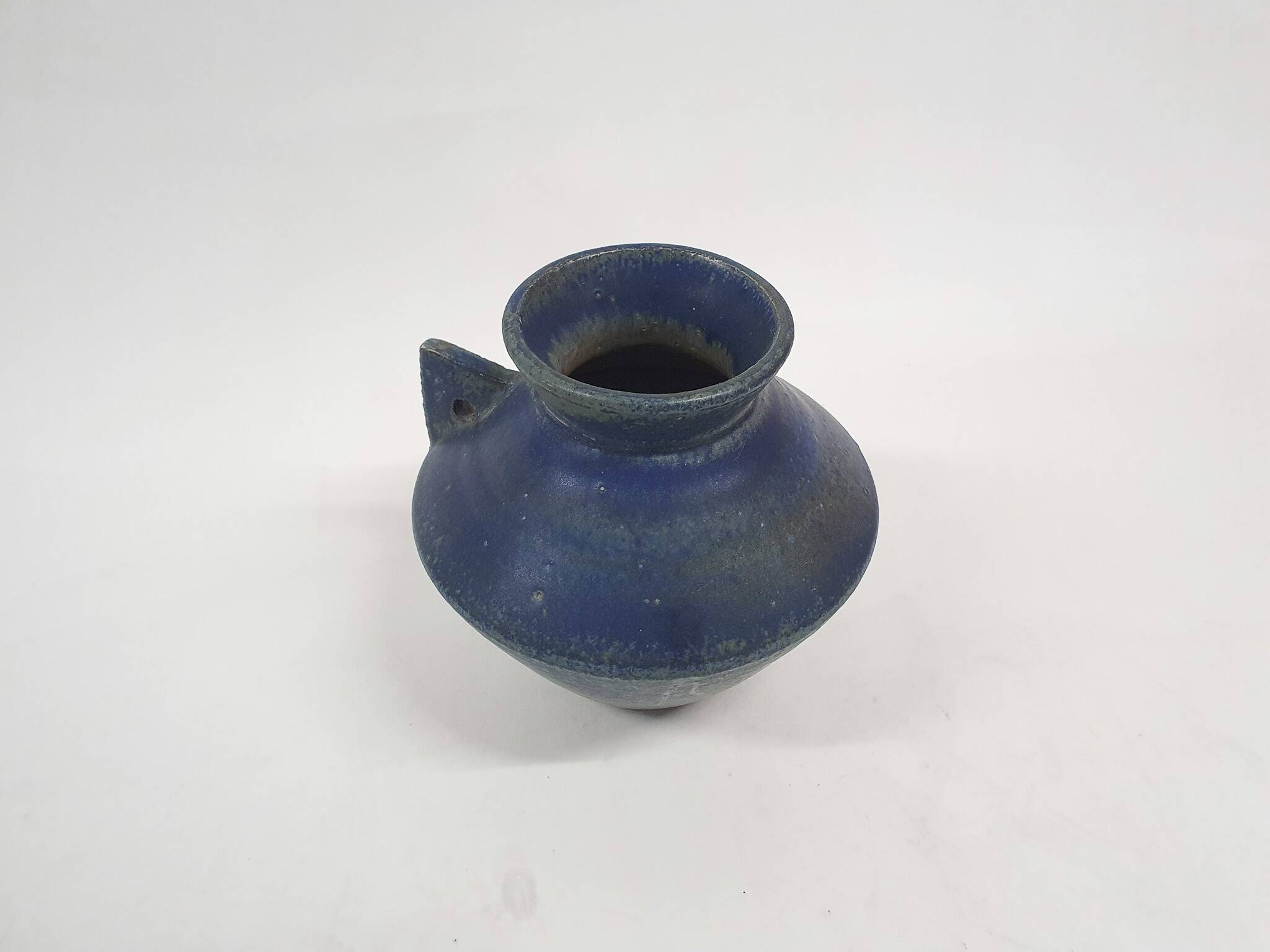 Vintage blue ceramic vase by Ciro , The Netherlands
