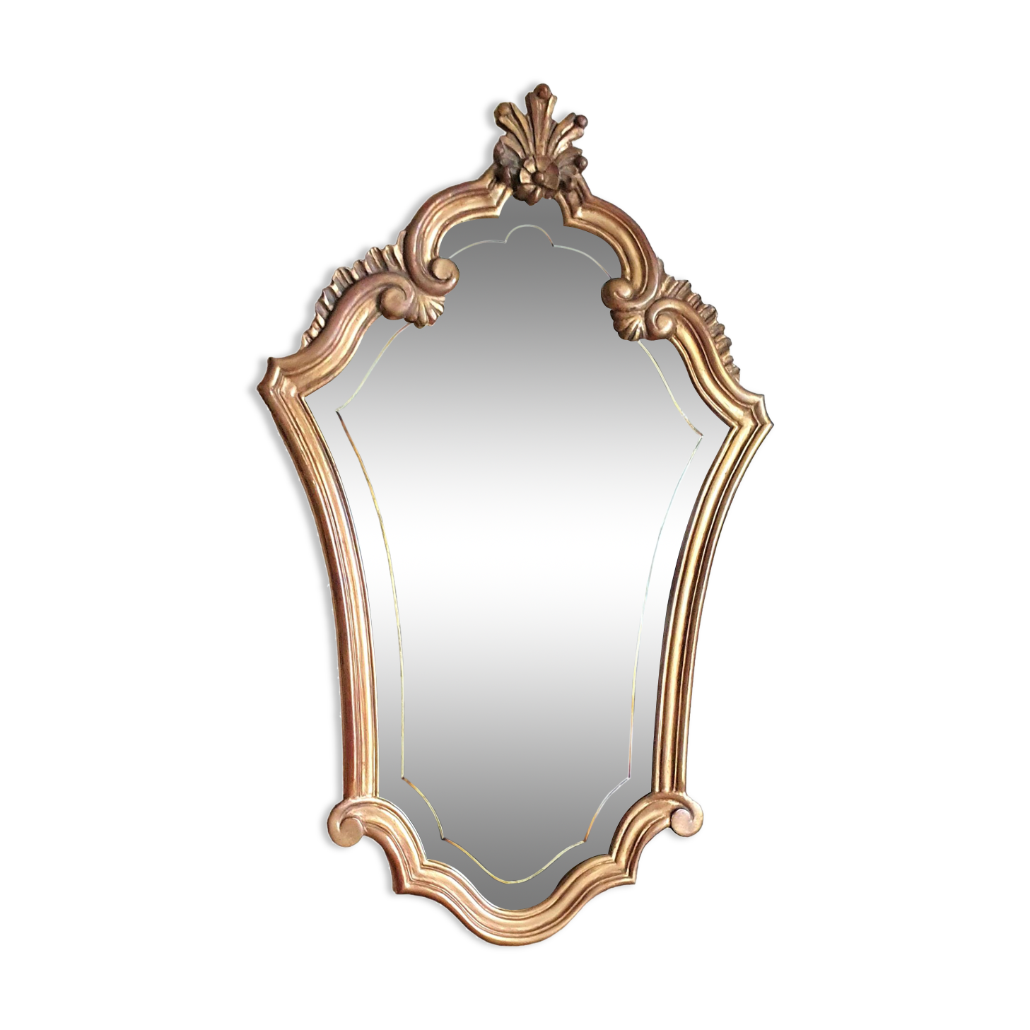 Gilded mirror in wood and stucco 85x53cm