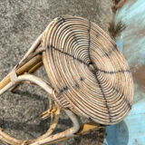 High rattan wicker bar stool from the 60s