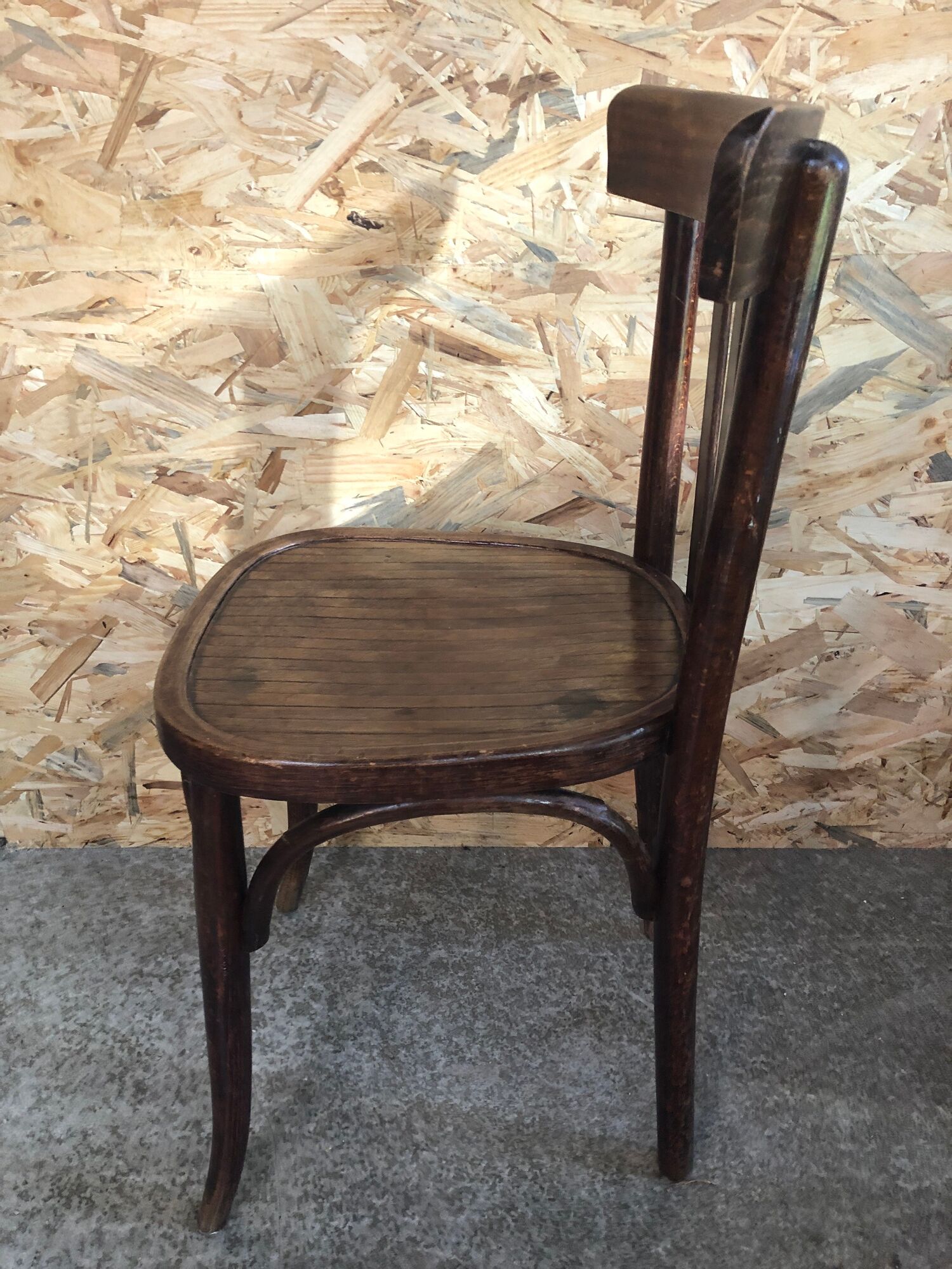 Old Chair Bistro Dark Curved Wood 70s Vintage